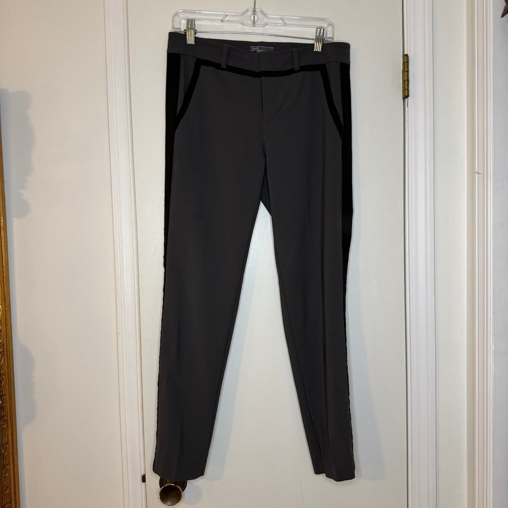 Vince. Gray Career Dress Pants Velvet Trim Side Stripe Size 6